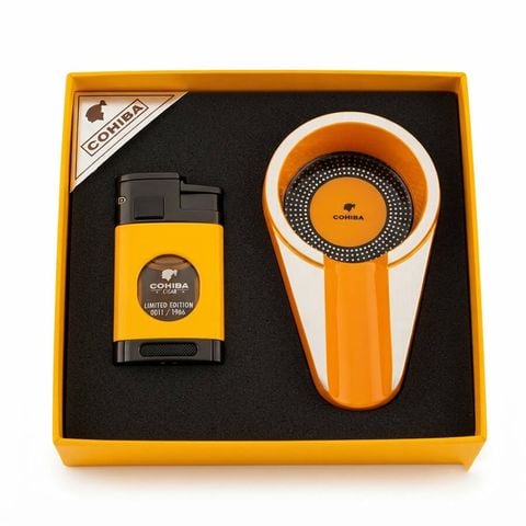 Set 2 món Cohiba bật lửa khò 3 tia có dao cắt và gạt tàn  HB 196