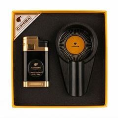 Set 2 món Cohiba bật lửa khò 3 tia có dao cắt và gạt tàn  HB 196