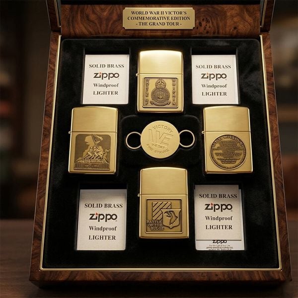 Set Bật Lửa Zippo 1995 Limited Edition Vol.1 World War II - Bản Kỷ Niệm 50 Năm Kết Thúc Thế Chiến II (Full Box)
