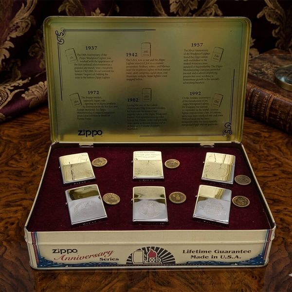 Set Zippo 1996 Kỷ Niệm 60 Năm Thành Lập (1932-1992)  Collector's Edition Vintage Series Full Box C90