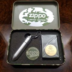 Set Zippo Limited Edition Quân Đội Mỹ – Vỏ Sơn Crackle Xanh Olive Chống Trầy – Kèm Bình Xăng Viên Đạn C130