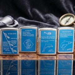 Set 4 Bật Lửa Zippo 1994 Chủ Đề Thợ Lặn Biển – Đời X La Mã – Bộ Sưu Tập Deep Sea Divers Quý Hiếm C176