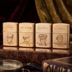 Set 4 Bật Lửa Zippo 1994 Kỷ Niệm 50 Năm D-Day Normandy (1944-1994) – Bộ Tứ Tướng Lĩnh Đồng Minh C99