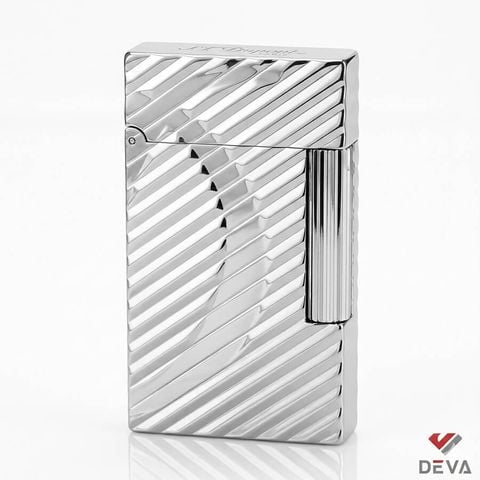 Bật lửa Dupont bạc kẻ chéo lượn sóng chữ D cách điệu D150