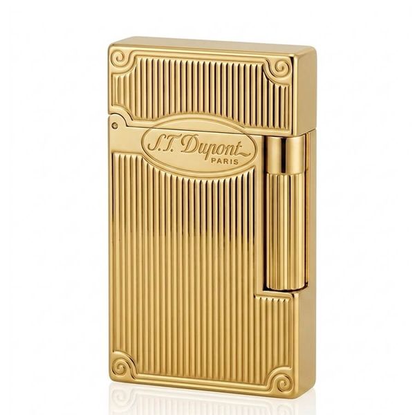 Set Quà Tặng bật lửa ST Dupont màu vàng kẻ dọc D118