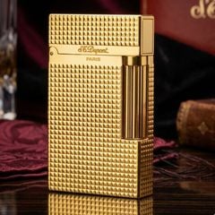 S.T. Dupont Ligne 2 (2 Lỗ) - Họa Tiết Vân Kim Cương Nổi Diamond Head - Tiếng Chuông Vang DPH64