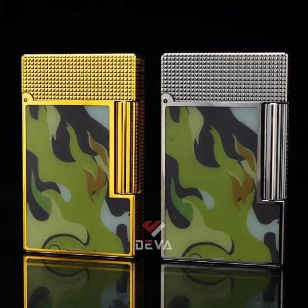 Dupont Hồng Kông Sơn Mài Hoa Văn Nguỵ Trang Camo Ngọn Lửa D206