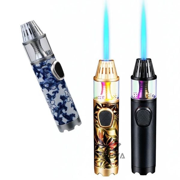 Bật lửa gas Jobon khò đại 1 tia kèm đèn LED có khoá gas an toàn ZB-213A