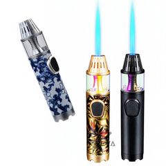 Bật lửa gas Jobon khò đại 1 tia kèm đèn LED có khoá gas an toàn ZB-213A