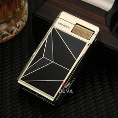 Bật lửa gas đá Honest lửa kép có ô cửa quan sát nhiên liệu BCZ861