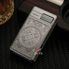 Bật lửa gas đá Honest lửa kép có ô cửa quan sát nhiên liệu BCZ861