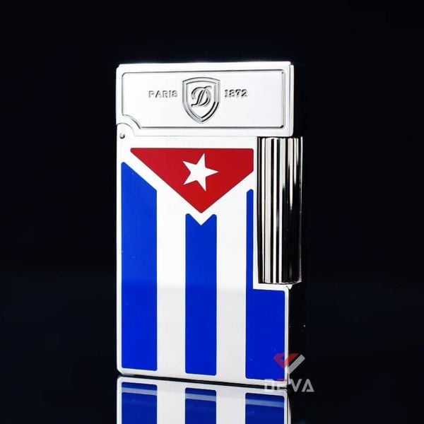 Dupont Xăng Đá Sơn Mài Hoạ Tiết Lá Cờ Cuba D102-DX