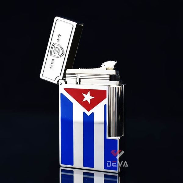 Dupont Xăng Đá Sơn Mài Hoạ Tiết Lá Cờ Cuba D102-DX