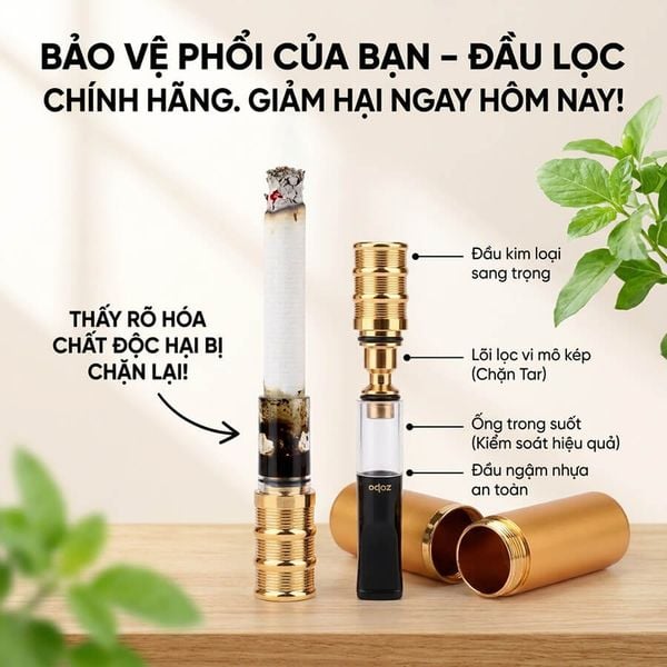 Tẩu lọc thuốc khe lọc có ống đựng Zobo ZB 022