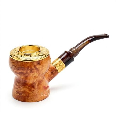 Tẩu hút Cigar thân gỗ cán sừng hình trống đồng Đông Sơn TS31