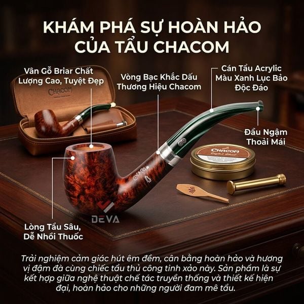 Tẩu Chacom cán xanh Noel N42D
