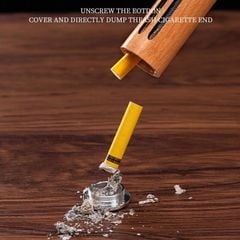 Gạt tàn thuốc lá di động vỏ gỗ cầm tay cho xe ô tô H015