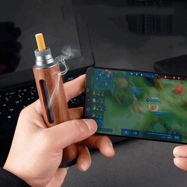 Gạt tàn thuốc lá di động vỏ gỗ cầm tay cho xe ô tô H015