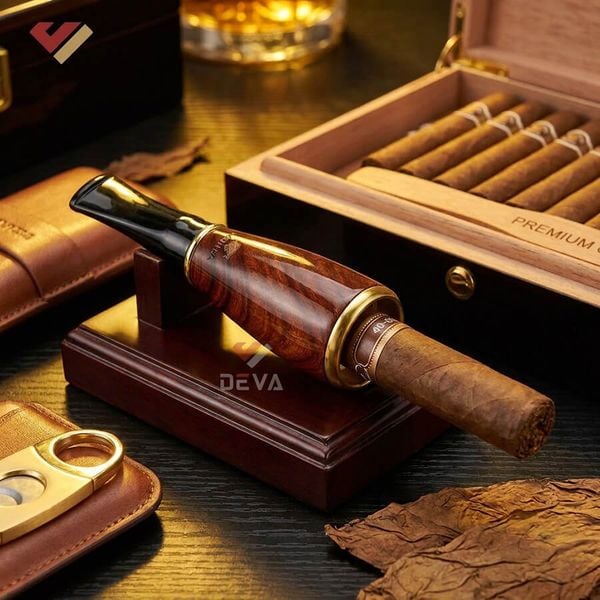 Set tẩu Cigar thân gỗ Freesize kèm lọc và dụng cụ vệ sinh TG24