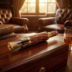 Tẩu gỗ các loại cán sừng cho xì gà mini TN05