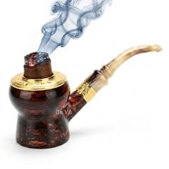 Tẩu hút Cigar thân gỗ cán sừng hình trống đồng Đông Sơn TS31