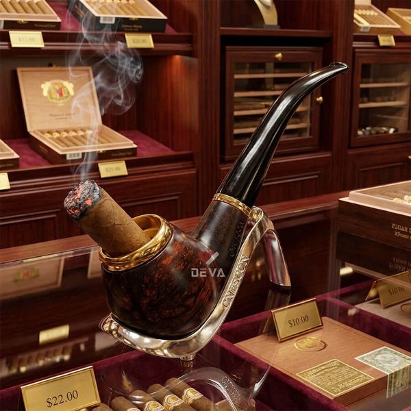 Tẩu bầu tròn gỗ cẩm cán sừng Freesize TS14
