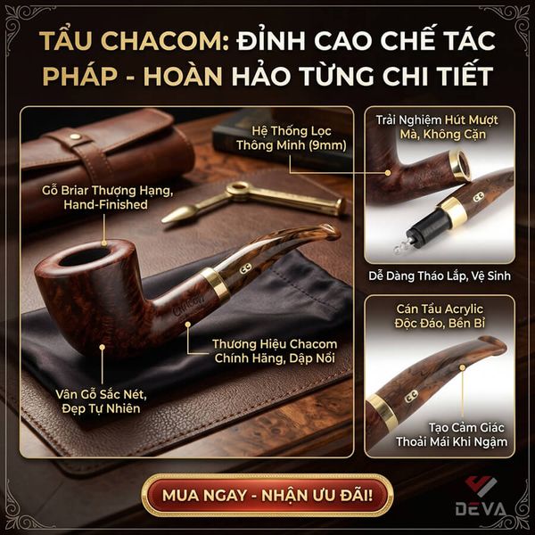 Tẩu gỗ thạch nam Chacom Skipper N264