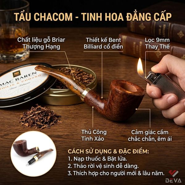 Tẩu gỗ thạch nam Chacom Skipper N264
