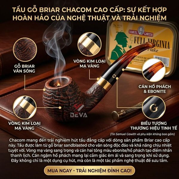 Tẩu gỗ thạch nam Chacom churchill SB N425