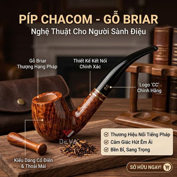 Tẩu gỗ thạch nam Chacom Club N42B
