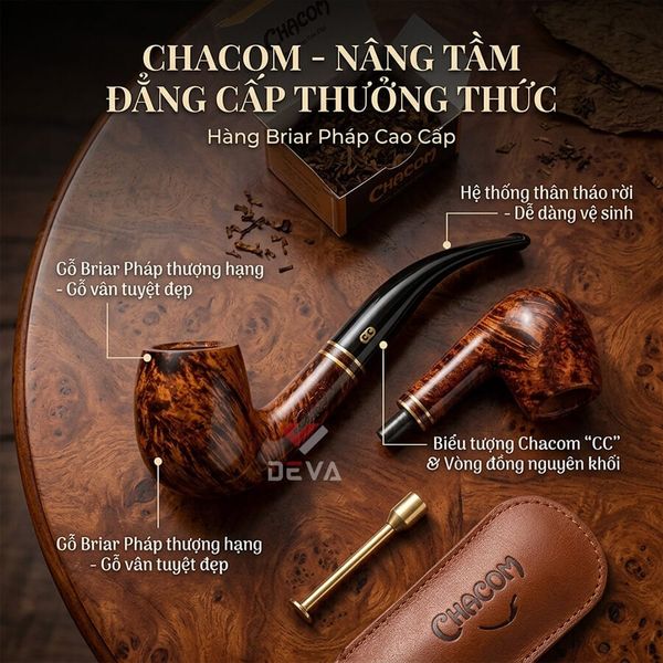 Tẩu gỗ thạch nam Chacom Club N42B