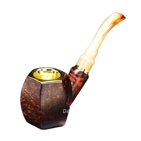 Tẩu bầu lục giác thân gỗ cán sừng Freesize TS29