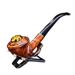 Tẩu cỡ trung Freesize 32-44 thân gỗ cán sừng TS27