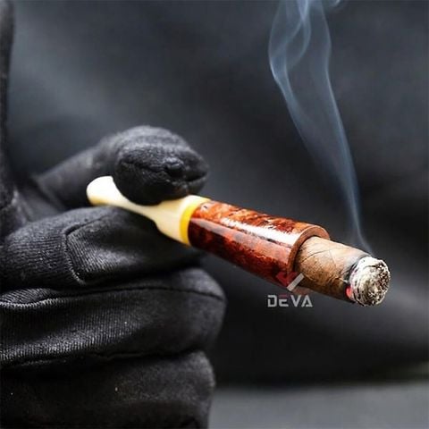 Tẩu mini thân gỗ cán sừng TS25