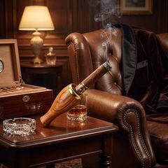 Tẩu Cigar cỡ trung thân gỗ lõi thép size TS21
