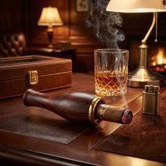 Tẩu Cigar cỡ trung thân gỗ lõi thép size TS21