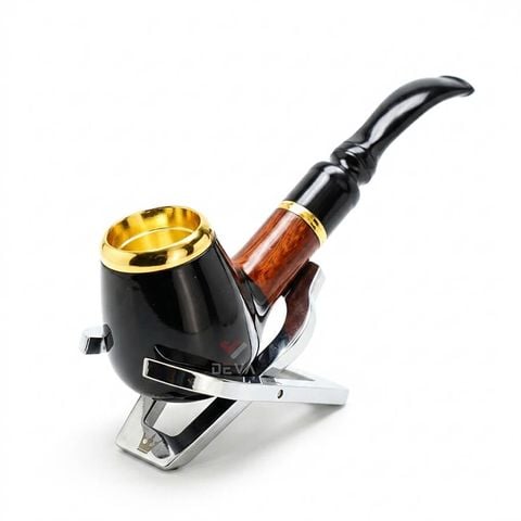 Tẩu hút Cigar nối thân gỗ cán sừng cối lõi thép Freesize TS03