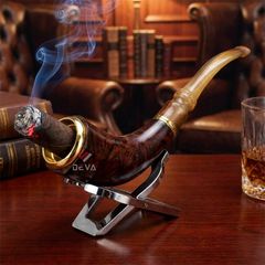 Tẩu Xì Gà gỗ cẩm cán sừng dáng thẳng Freesize TS18