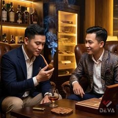 Tẩu gỗ sưa cán đứng đế tròn ốp miệng mạ vàng Freesize TG06