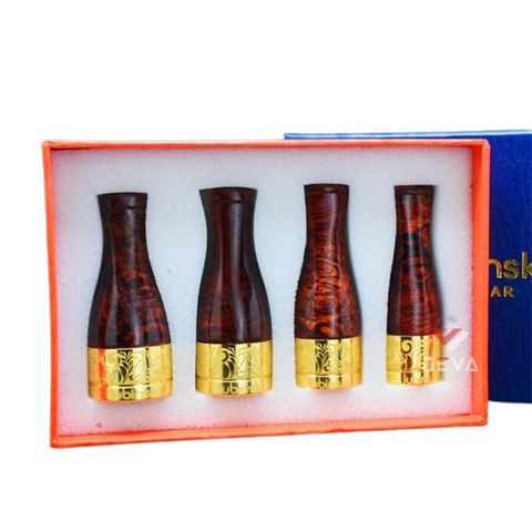 Set tẩu Xi Ga 4 size Lubinski gỗ cẩm mạ vàng TG12