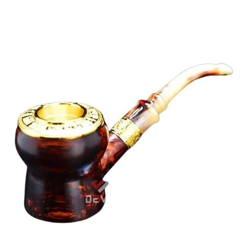 Tẩu hút Cigar thân gỗ cán sừng hình trống đồng Đông Sơn TS31