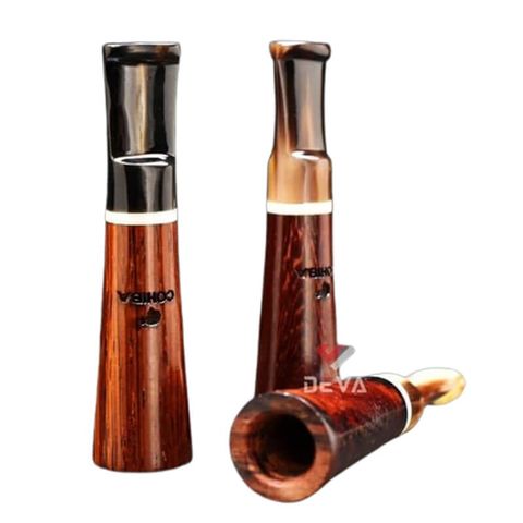 Tẩu Cigar mini thân gỗ cán sừng TS25