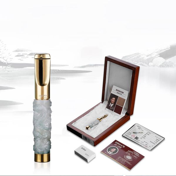 Tẩu lọc vệ sinh thân đá ngọc khắc hình rồng nổi Zobo ZB 358