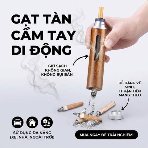 Gạt tàn thuốc lá cầm tay vỏ gỗ di động cho xe hơi H08