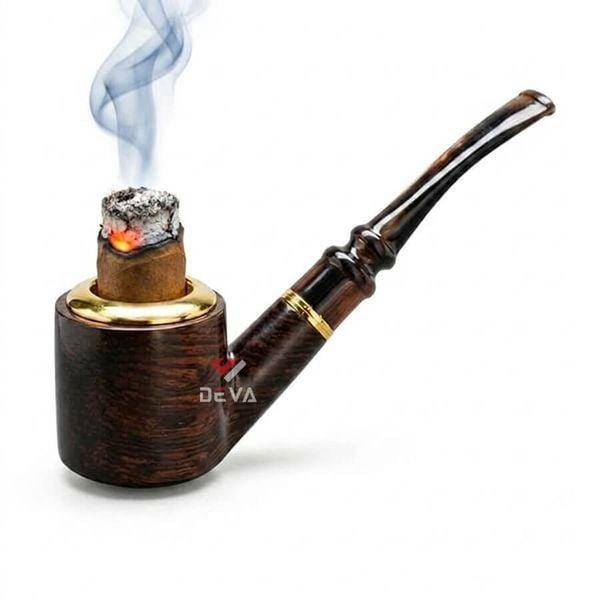 Tẩu thân gỗ cán sừng lõi thép Freesize TS22