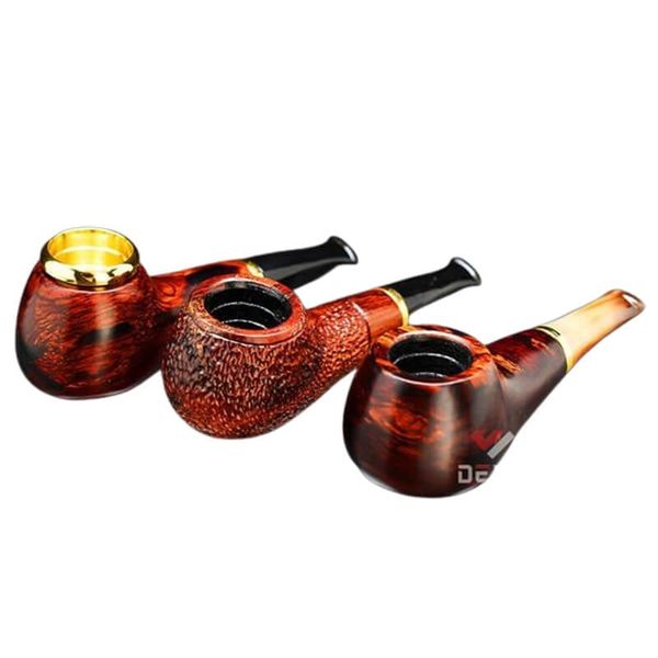 Tẩu thân gỗ đế tròn cán sừng Freesize TS20