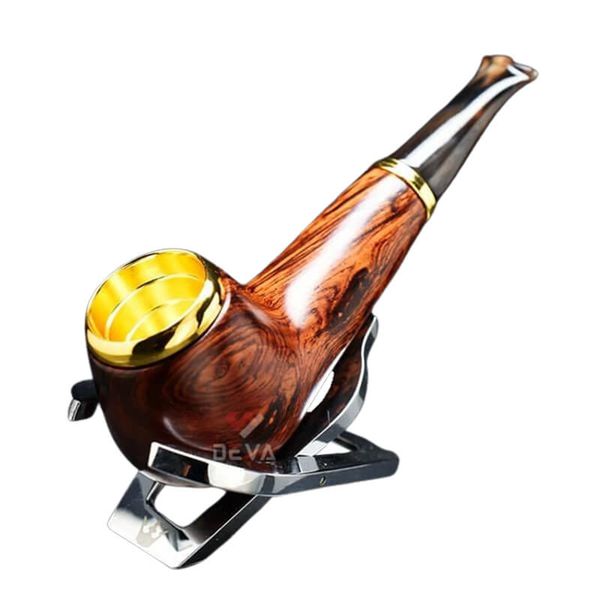 Tẩu thân gỗ đế tròn cán sừng Freesize TS20