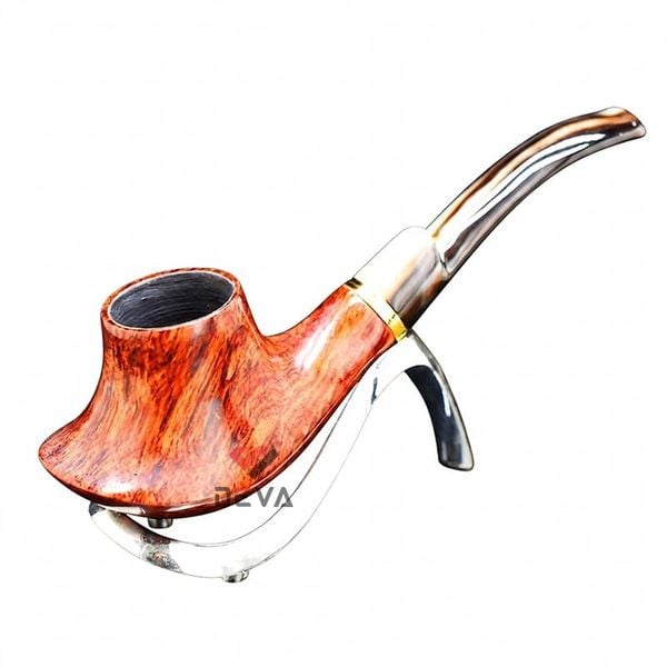 Tẩu gỗ đáy loe cán sừng chuyên dụng cho Cigar và thuốc lá sợi TS33