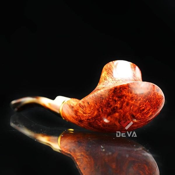 Tẩu gỗ đáy loe cán sừng chuyên dụng cho Cigar và thuốc lá sợi TS33