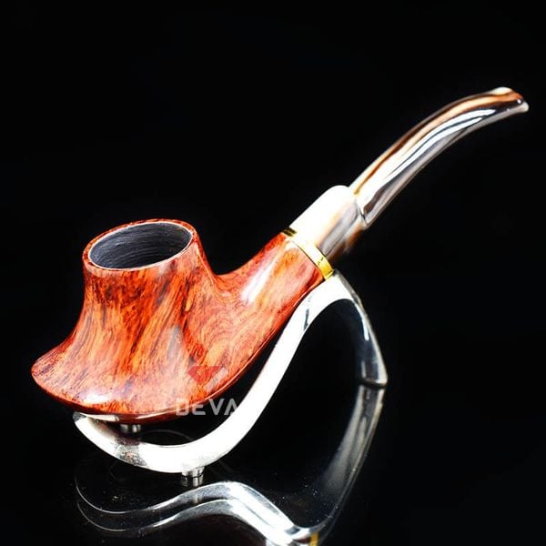 Tẩu gỗ đáy loe cán sừng chuyên dụng cho Cigar và thuốc lá sợi TS33